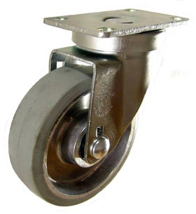 4" x 1-1/4" Rubber on Aluminum Wheel Swivel Caster - 250 Lbs Capacity