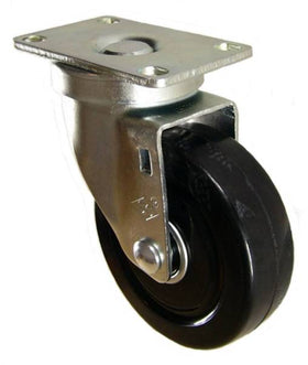 4" x 1-1/4" Hard Rubber (Ball Bearings) Swivel Caster - 255 Lbs Capacity