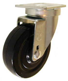 4" x 1-1/4" Hard Rubber Swivel Caster - 350 Lbs Capacity