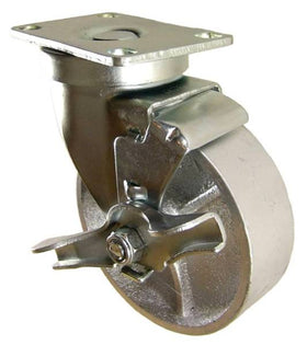 4" x 1-1/4" Steel Wheel Swivel Brake Caster - 350 Lbs Capacity