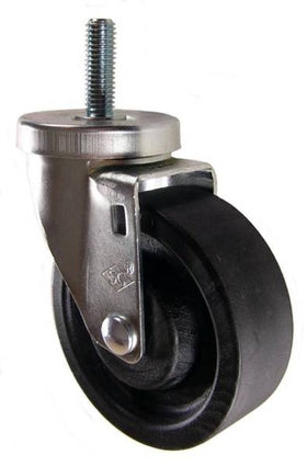 4" x 1-1/4" High Temp Wheel  Swivel Caster with 1/2" Threaded Stem - 350 Lbs Capacity
