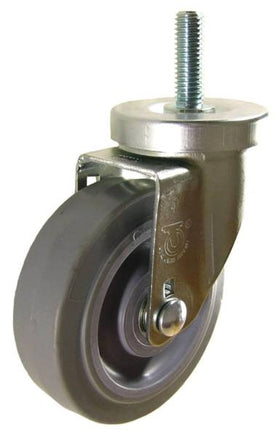 4" x 1-1/4" Thermoplastic Rubber (TPR) Wheel Swivel Caster w/ 1/2" x 1-1/2" Long Threaded Stem - 320 lbs Capacity