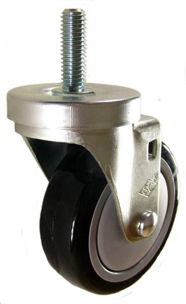 4" x 1-1/4" Polyurethane Wheel Swivel Caster with 1/2" Threaded Stem - 350 Lbs Capacity