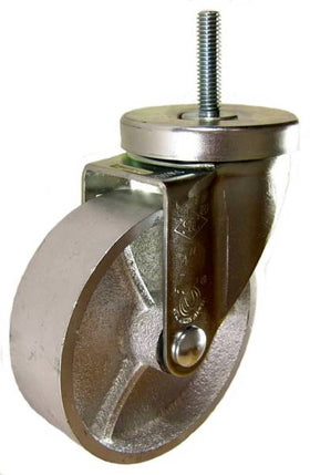 4" x 1-1/4" Semi-Steel Wheel Swivel Caster with 3/8" Threaded Stem - 350 Lbs Capacity