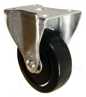 4" x 1-1/4" Hard Rubber Wheel (Ball Bearings) Rigid Caster - 350 Lbs Capacity