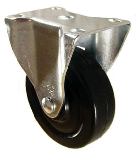 4" x 1-1/4" Soft Rubber Rigid Caster - 200 Lbs Capacity