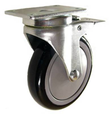 5" x 1-1/4" Polyurethane Swivel Caster with Total Lock Brake - 350 Lbs Capacity