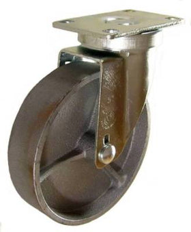 5" x 1-1/4" Steel Wheel Swivel Caster - 350 Lbs Capacity