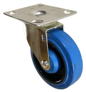 5" x 1-1/4" Elastic Rubber wheel Swivel Caster with 4" x 4-1/2" Top Plate - 350 Lbs Capacity
