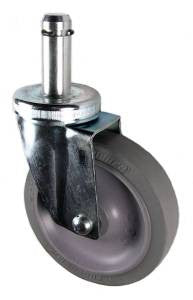 5" x 1-1/4" Thermoplastic Rubber Wheel Caster with 7/8" x 2-3/16" Grip Ring Stem - 350 Lbs Capacity