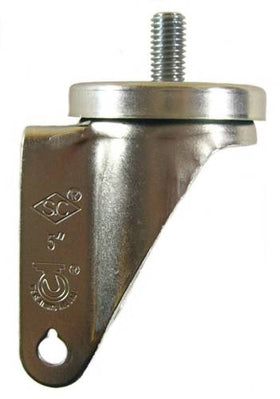 5" x 1-1/4" Swivel Caster Rig with 1/2" Threaded Stem - Part # Q505021YAN