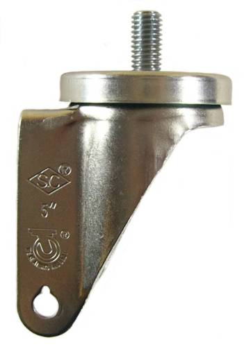 5" x 1-1/4" Swivel Caster Rig with 1/2" Threaded Stem - Part # Q505021YAN