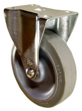 5" x 1-1/4" Thermoplastic Rubber Rigid Caster - 350 Lbs Capacity