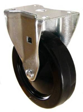 5" x 1-1/4" Soft Rubber Rigid Caster - 250 Lbs Capacity