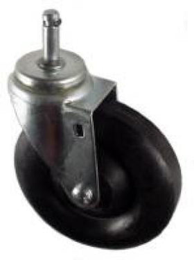 5" x 1-1/4" High Temp Heateater Wheel Caster with 7/16" x 1-1/2" Grip Ring Stem - 300 Lbs Capacity