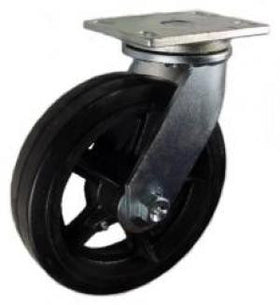 10" x 2-1/2" Rubber on Iron Wheel Swivel Caster - 1,000 Lbs Capacity