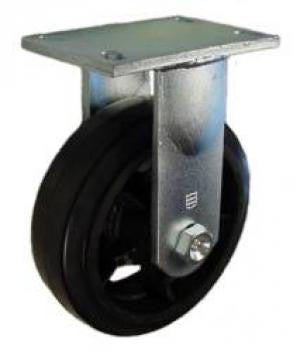 8" x 2-1/2" Rubber on Iron Wheel Rigid Caster - 850 Lbs Capacity