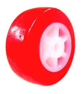 2" x 15/16" Red Polyurethane on Polyolefin Core Wheel - 90 Lbs Capacity