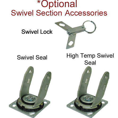4" x 2" Polyurethane on Iron Wheel Swivel Brake Caster - 800 Lbs Capacity OPTIONAL SWIVEL SECTION ACCESSORIES