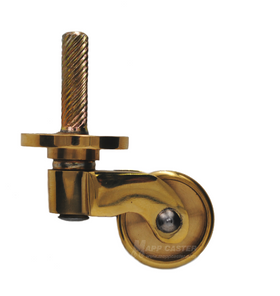 1" Brass Wheel Caster with 1" Long Stem