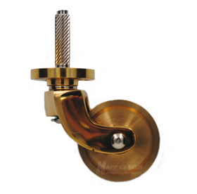 1-3/8" Brass Wheel Caster with 1" Long Stem