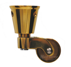1" Brass Wheel Caster with frame 1" Round Cup