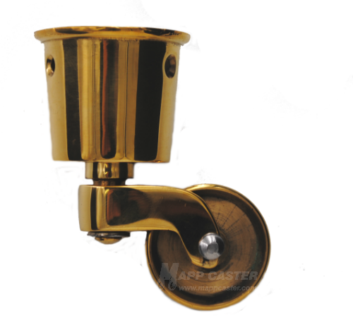 1 Brass Wheel Caster with 1-1/4 Round Cup - Mapp Caster